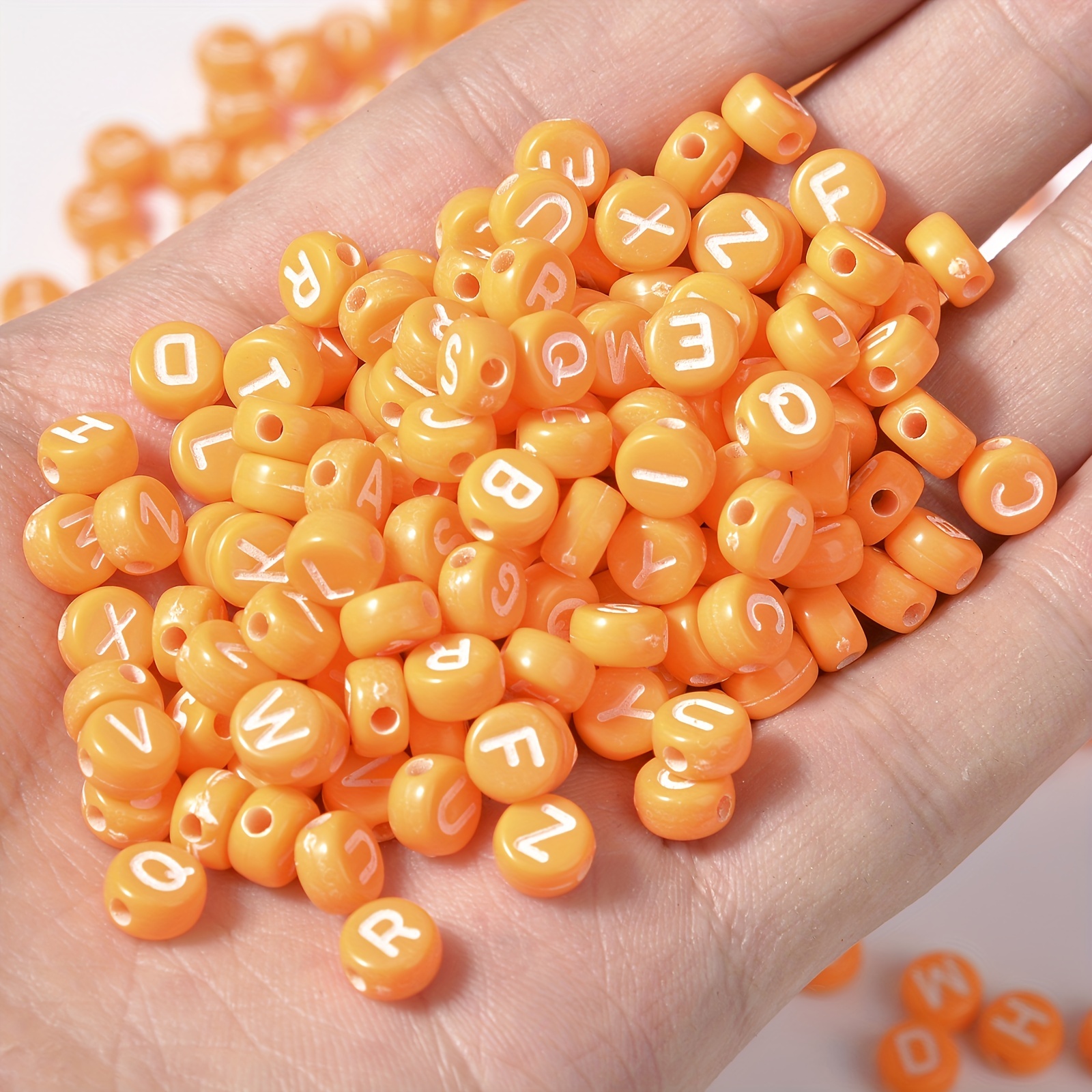 7 Style Colorful Number Letter Beads Heart Beads With - Temu