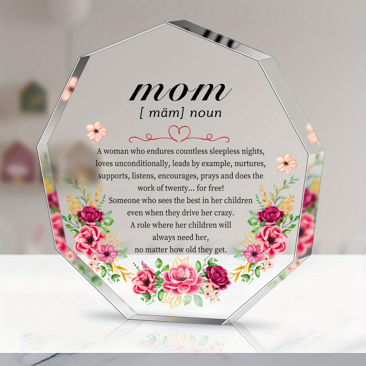 Acrylic Heart Plaque gifts For Mom From Daughter Creative - Temu