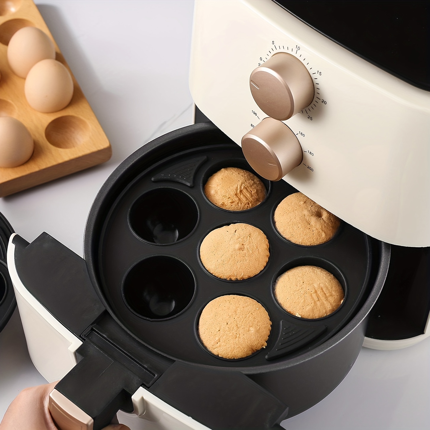 Silicone Egg Molds Non-Stick Multiple Cavity Round Egg Pan Reusable Egg  Steamer For Hamburger Bun Egg Air Fryer Accessories - AliExpress