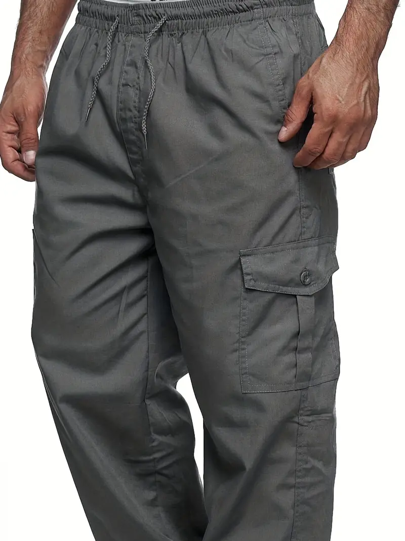 Men's Relaxed Fit Cargo Pants Pockets Loose Trendy Overalls - Temu Germany