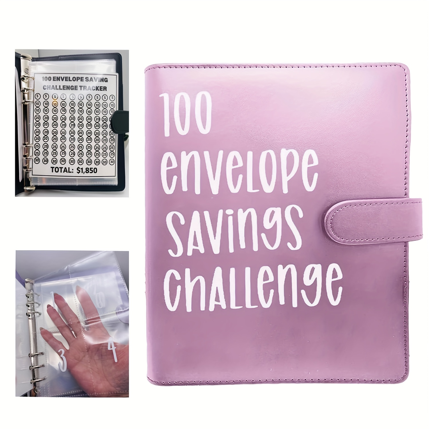 Carpeta de desafío de ahorro de dinero de 100 sobres, carpeta de desafío de  100 sobres, divertido y organizado libro de ahorro de dinero para ahorrar
