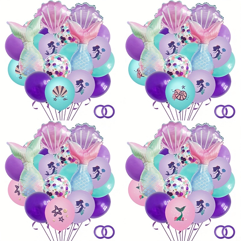 Blue Purple Fish Tail Balloon Chain Set Birthday Party - Temu