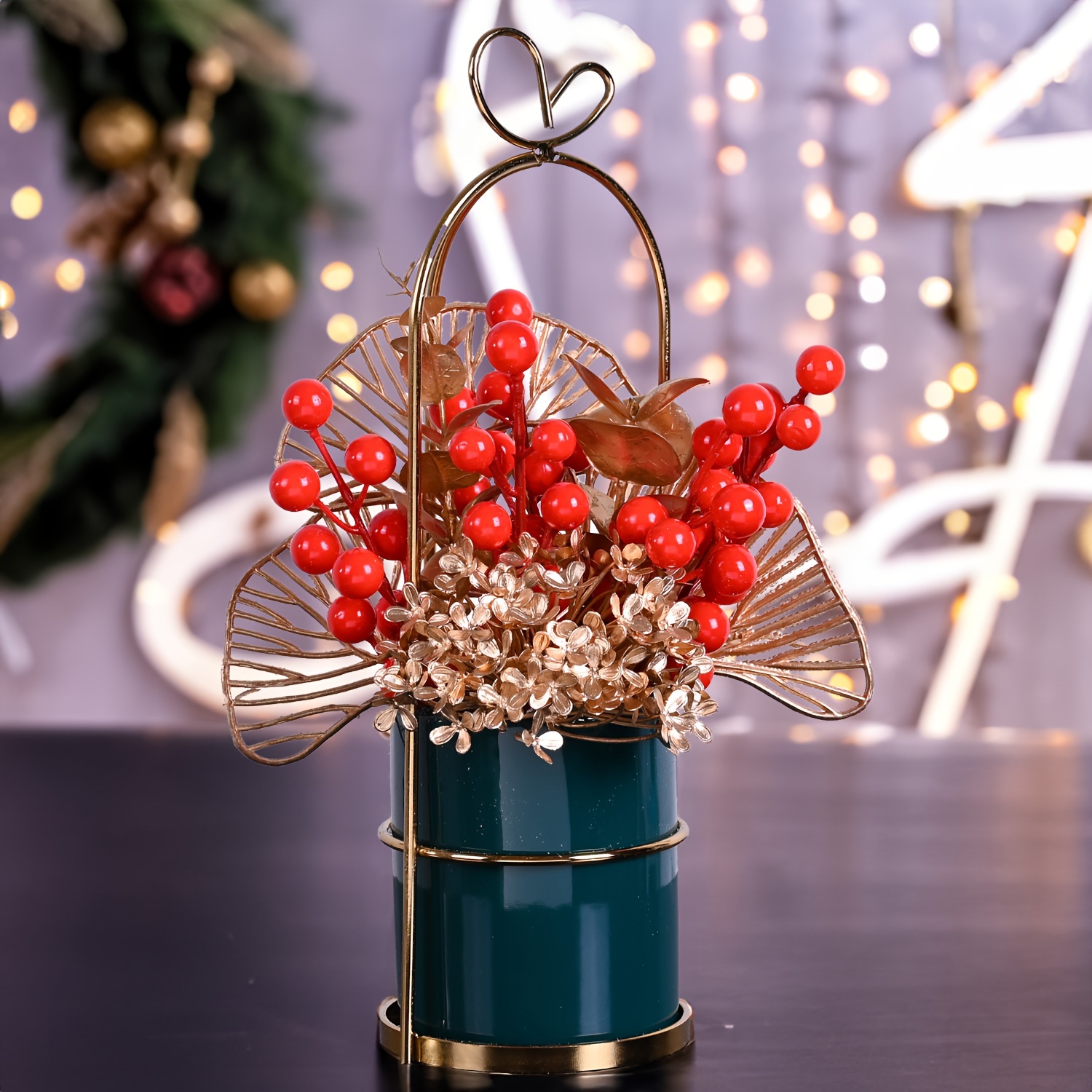 Artificial Christmas Flowers Decorations Xmas Tree Ornaments for Holiday  Floral Arrangement Centerpiece Winter Season Decor 
