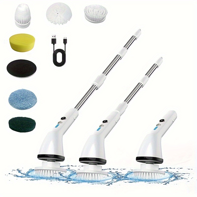 Electric Spin Scrubber Handheld Shower Scrubber for Cleaning Scrub Brush  Wireless Electric Cleaning Brush with 4 Replaceable Shower Cleaning Brush