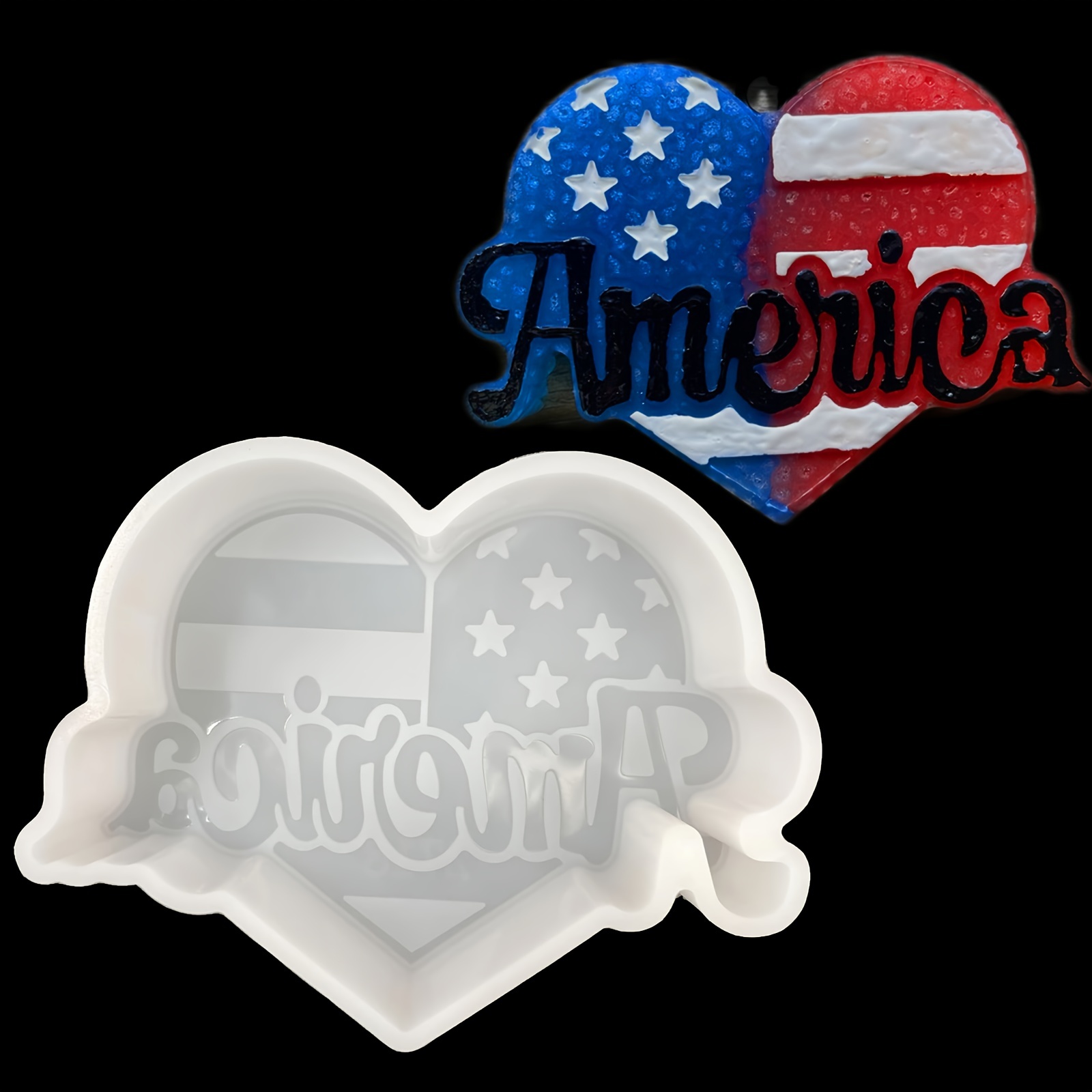 America Flag Heart Shape Molds Silicone Molds Silicone Epoxy - Temu