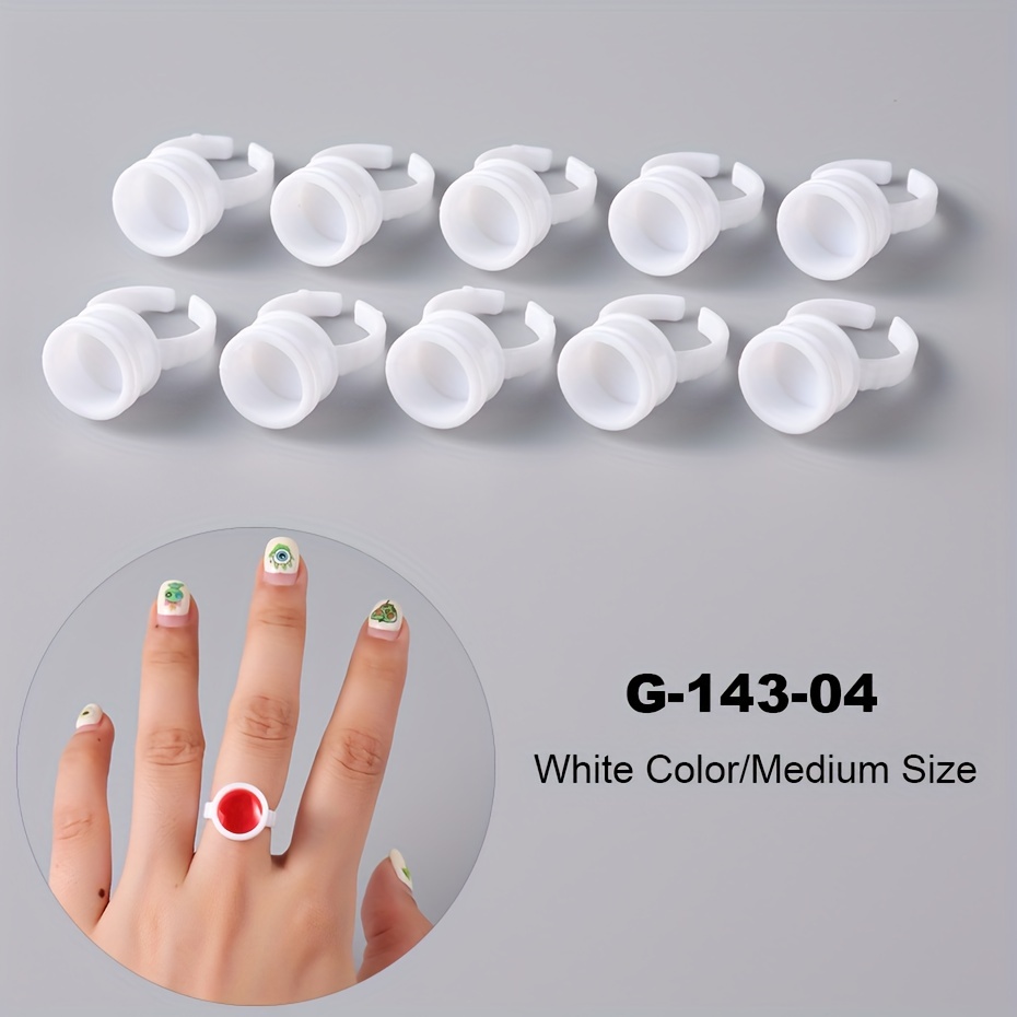 10pcs Pink Nail Art Rings Palette Container Gel Painting Manicure Tools