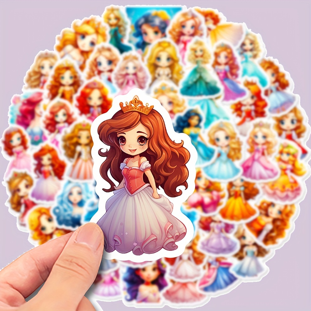 

50pcs Cute Princess Dress Christmas Gift Waterproof Graffiti Stickers Can Be Decorated For Computer Mobile Phone Water Cup Helmet Guitar Luggage