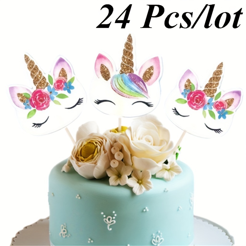 24 Pz/lotto Bandiere Torta Unicorno Festa Compleanno Cupcake - Temu  Switzerland
