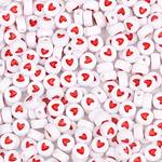 100pcs/pack 7mm Love Heart Ball Beads Mixed Color Loose Beads Can Be Used As Bracelet Necklace Ring Jewelry Accessories