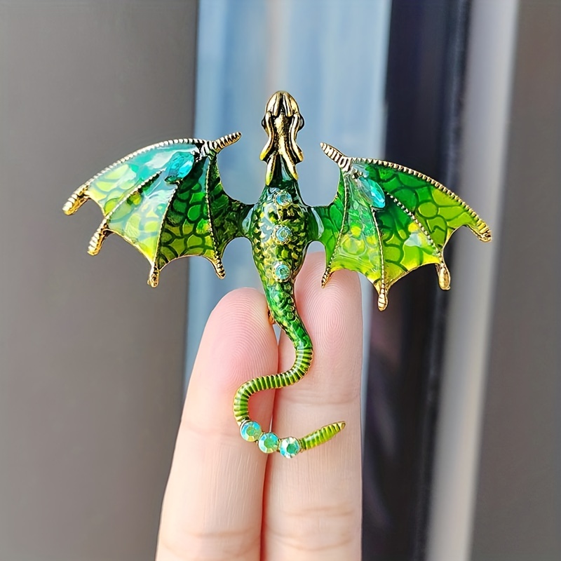 Enamel Dragon Brooch for Unisex, Creative Clothing Accessory