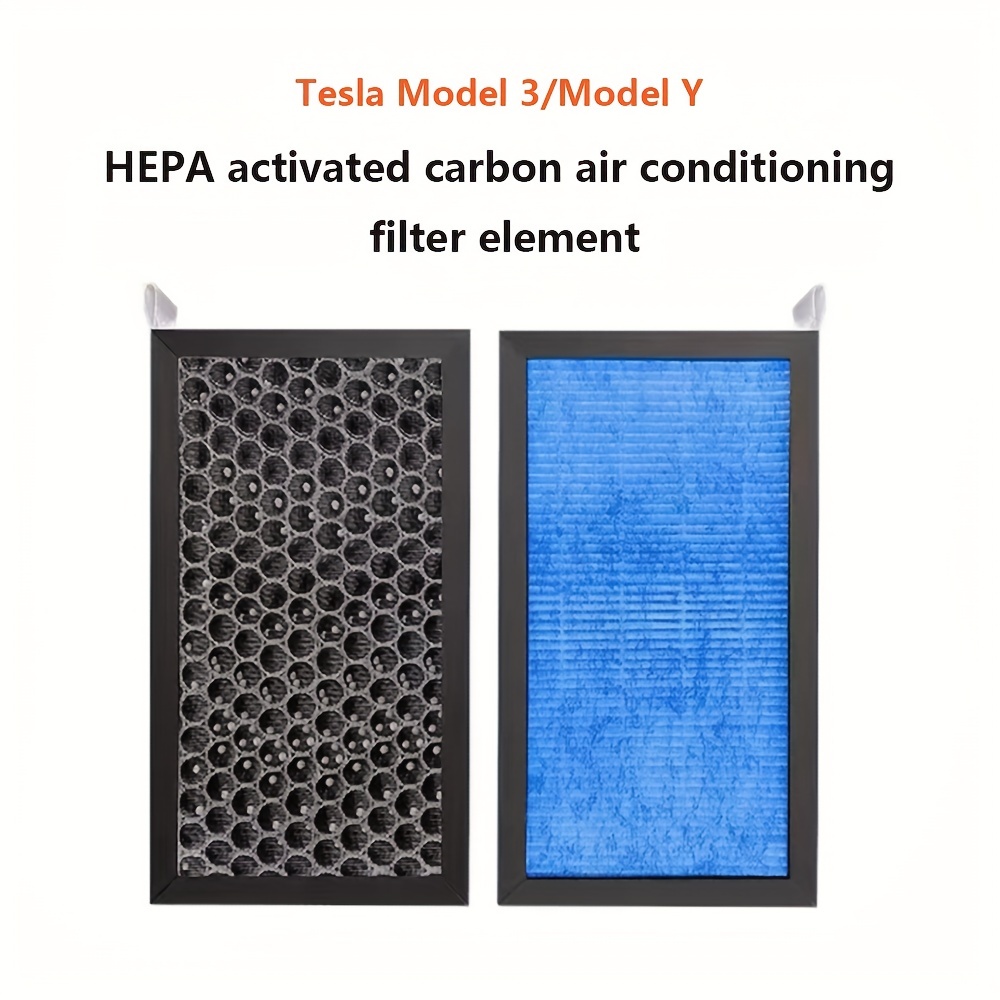 Pour Tesla Model 3 Filtre à air Hepa 2 Pack avec climatiseur au charbon  actif Cabine de remplacement Ai
