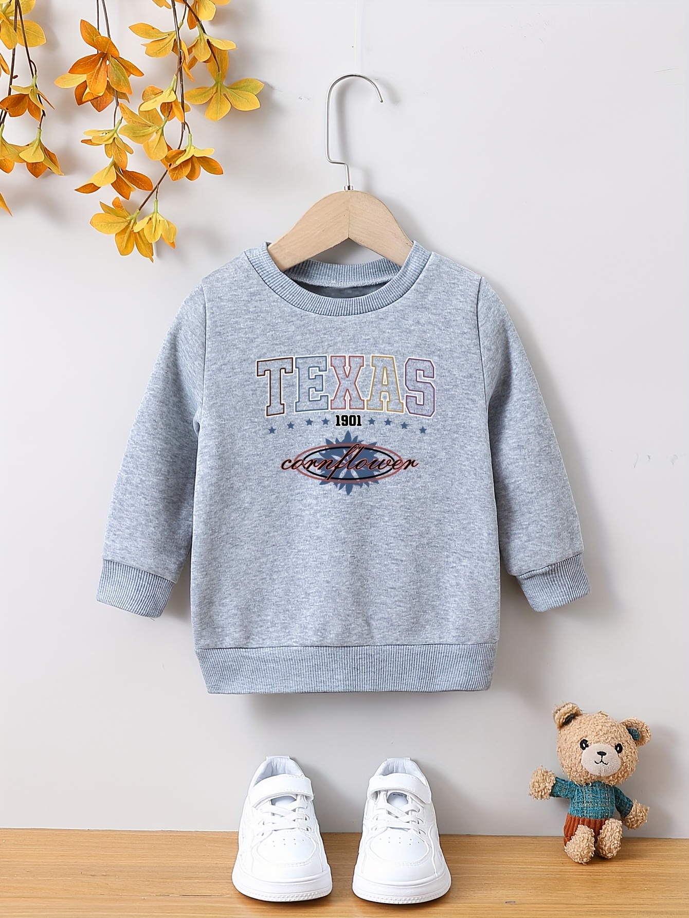 Toddler Girl's Cinderella Cotton Crewneck Sweatshirt - Long Sleeve Pullover, Grey, Size 7 Years