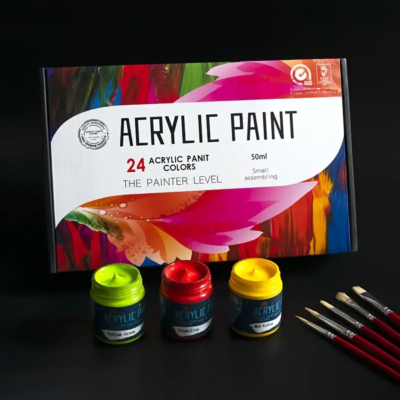 12/24 Colors/ Box Professional Acrylic Paint Set 12ml Fabric Paints Drawing  Fabric Art Supplies for Students Artists Painting