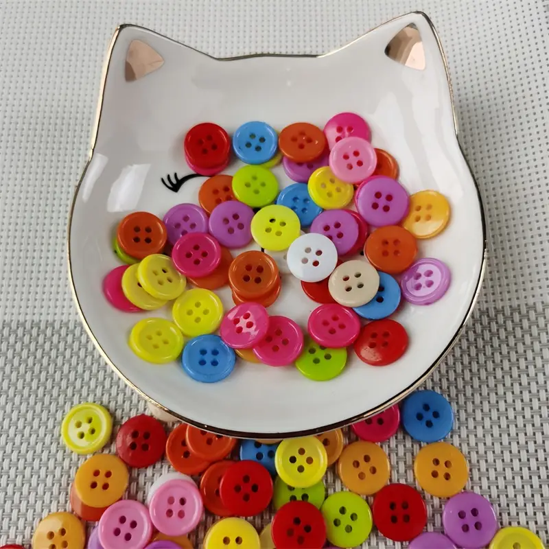 200pcs Size 1/2 Inch Buttons Four Holes 13mm Plastic Buttons Assorted  Crafts Resin Buttons For Arts & Crafts Decoration Collections Sewing Craft  Butto
