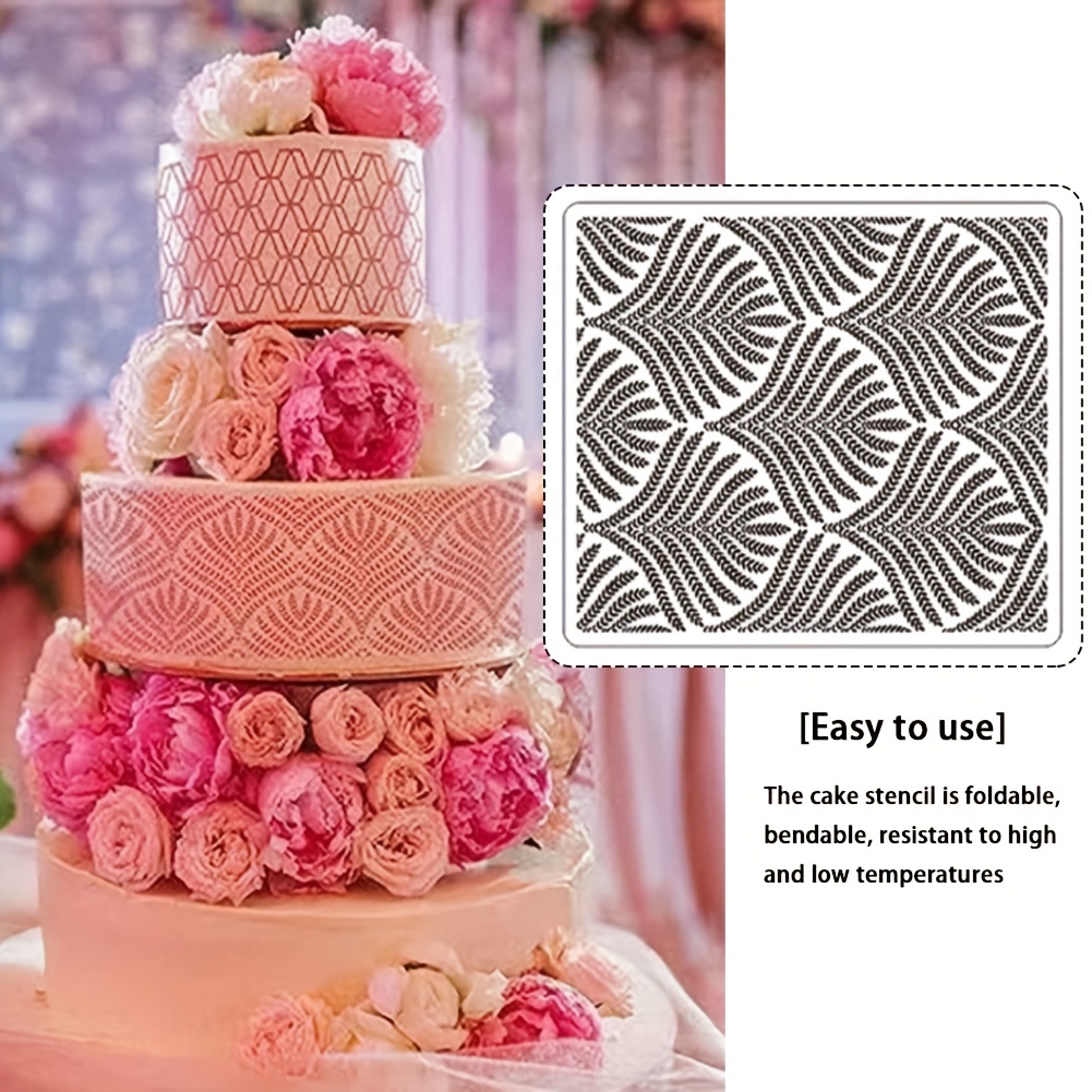Meibum Cake Stencil Templates 3 Pcs Plastic Hollow Mesh Painting Drawing  Mould Border Decorating Tools Spray Floral Cake Molds - AliExpress