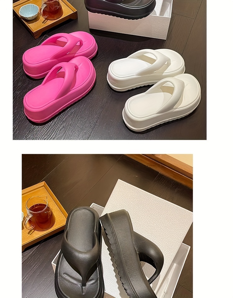   womens 7cm thick sole eva slide sandals open toe summer slippers with black white straps comfortable indoor outdoor use casual footwear   durable footwear Product details 13