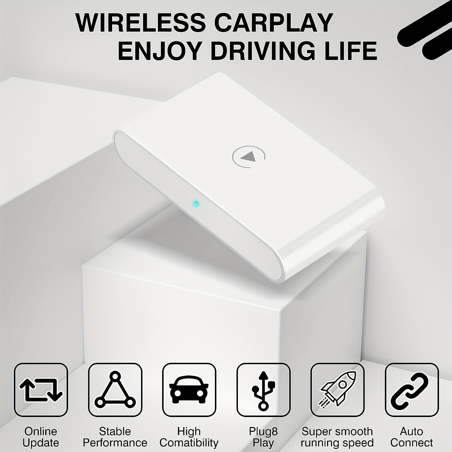 wireless carplay adapter compatible with apple phones 2023 upgraded plug play dongle wired convert for cars from 2015 with factory wired carplay fast and easy use fit for iphone ios 10 details 2