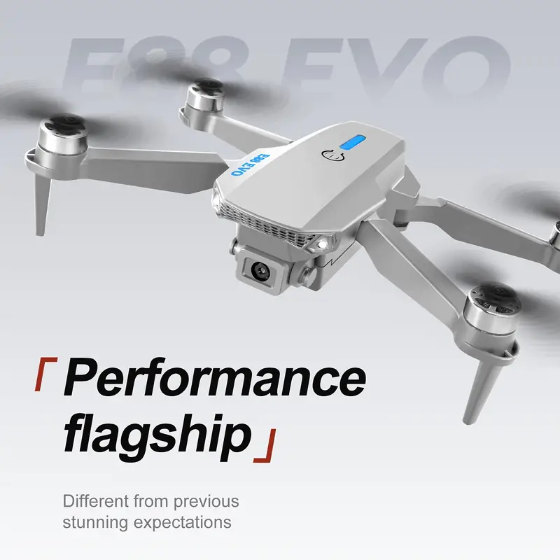 e88 evo remote control hd dual camera drone with dual three batteries brushless motor headless mode optical flow positioning smart follow track flight christmas halloween thanksgiving gifts details 3