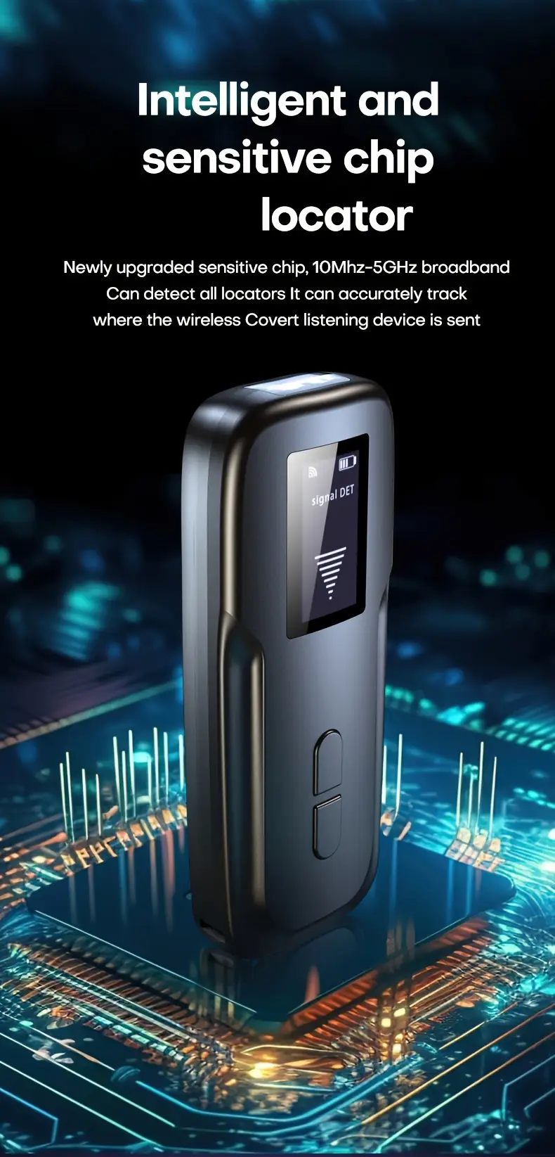 2024 upgraded camera detectors with oled screen bug detector listening device detector rf signal detector privacy protector 6 levels sensitivity 4professional modes infrared sensing function without function of wireless signal emission details 2