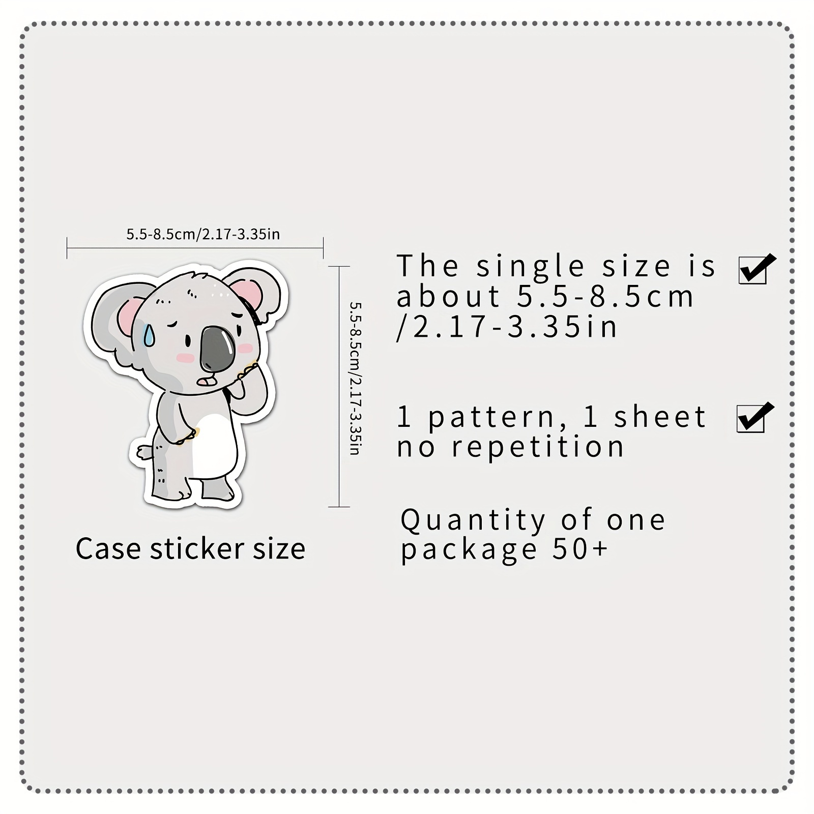 50pcs Cute Koala Animal Graffiti Stickers For Planners, Phones, Laptops,  Cars, Refrigerators, DIY Decoration, Waterproof Stickers