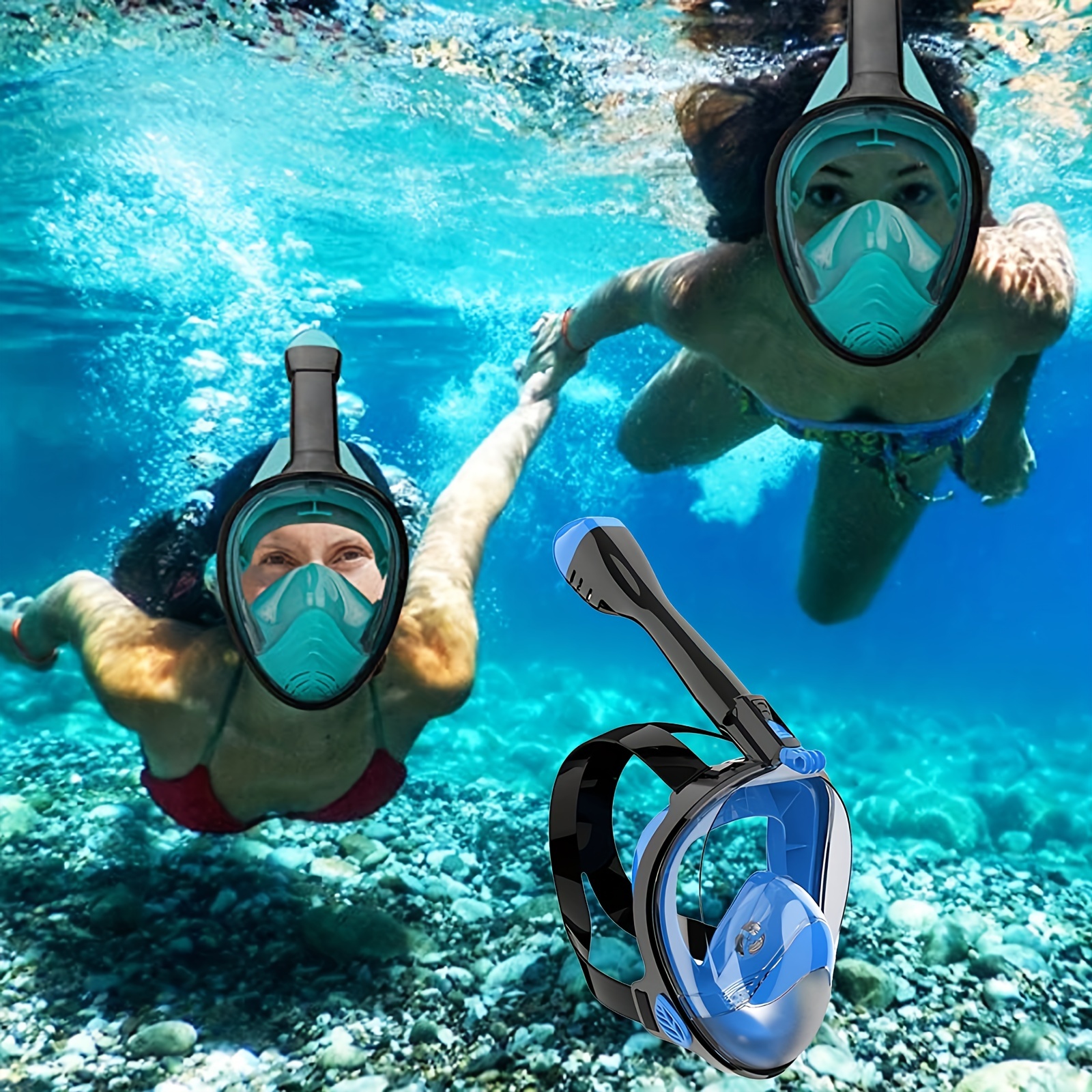 180 Panoramic View Full Face Snorkel Mask With Camera Mount Safe