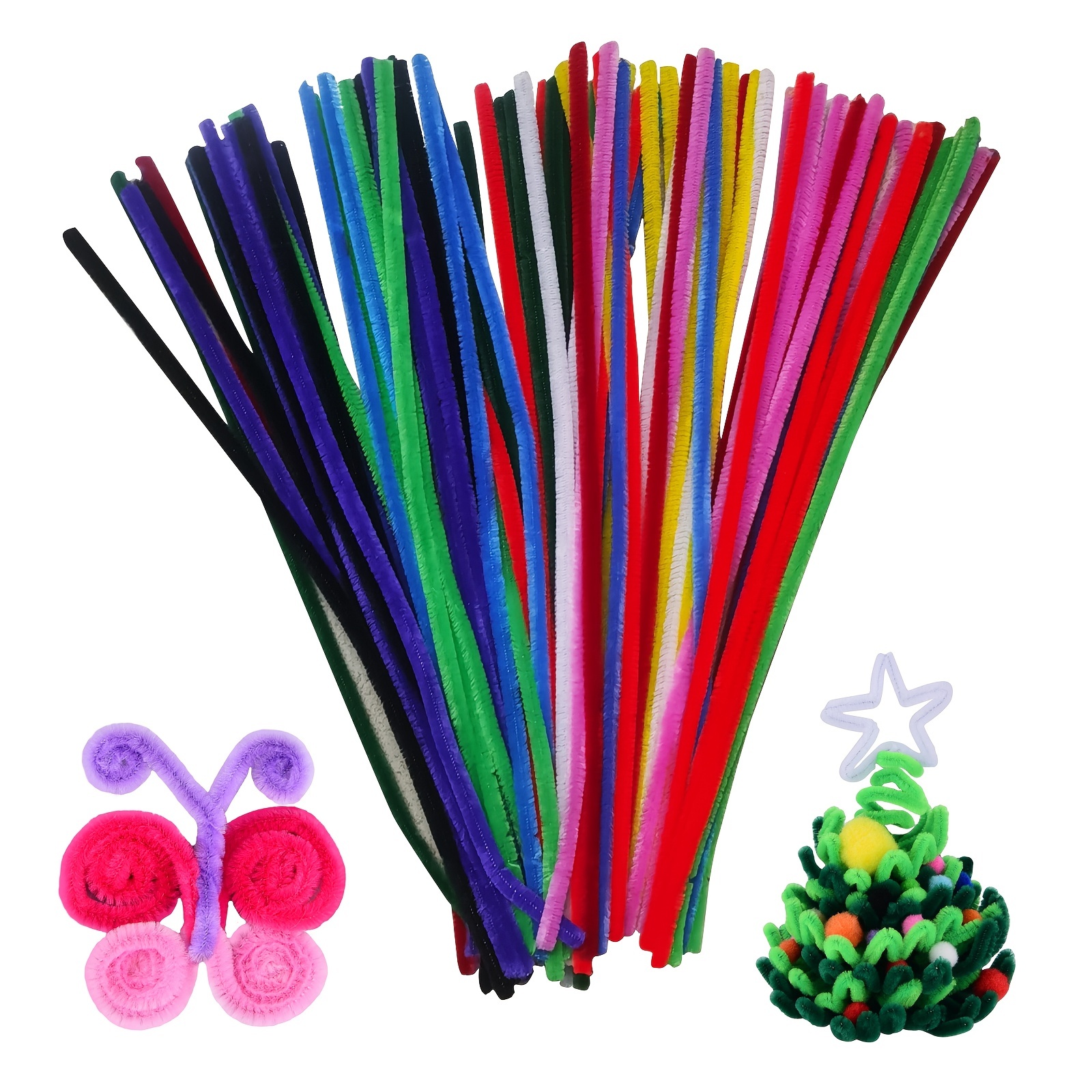 100Pcs Pipe Cleaners 30cm/12 inch Chenille Stems for DIY Art Crafts, Hot  Pink