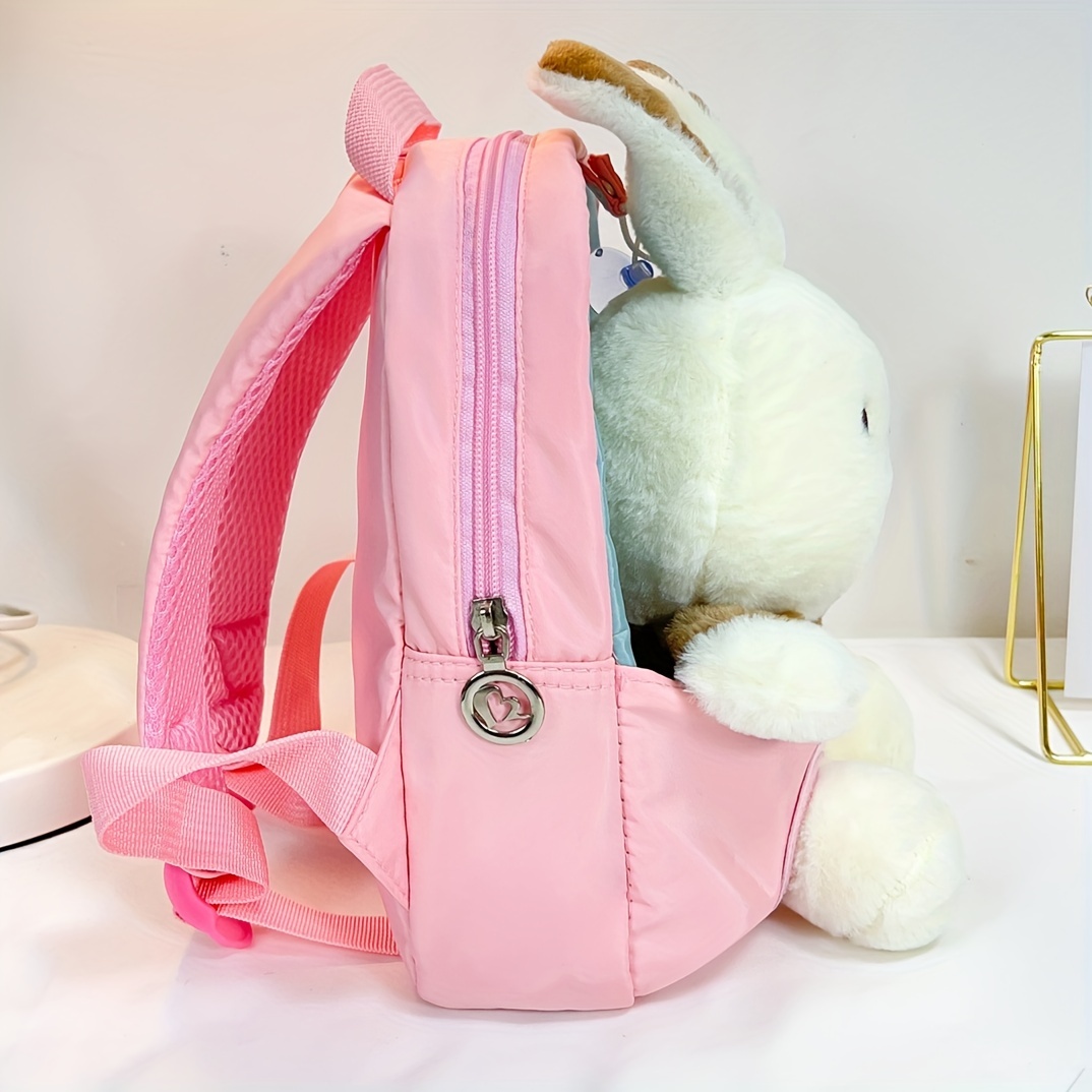 Children's Backpack With Removable Rabbit School Bag For 3-8 Years