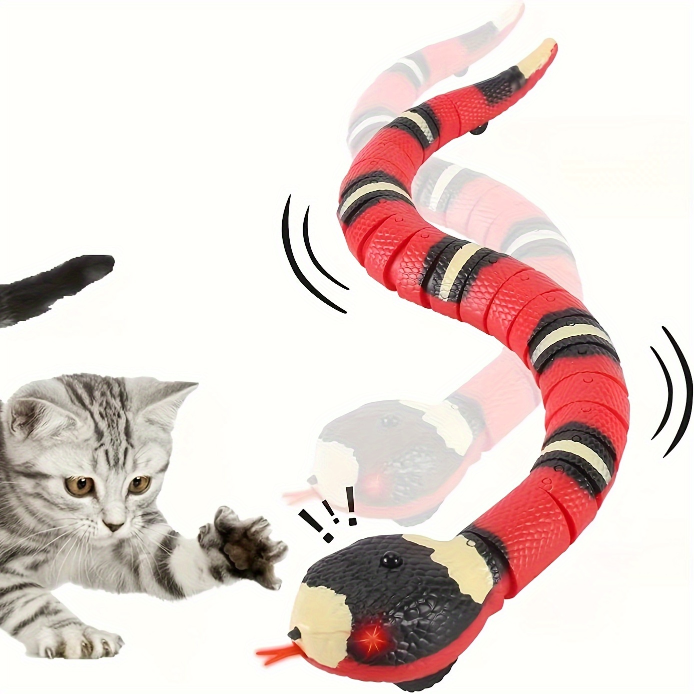 Cat Interactive Toy Smart Sensing Simulation Snake Cat Toy - Temu