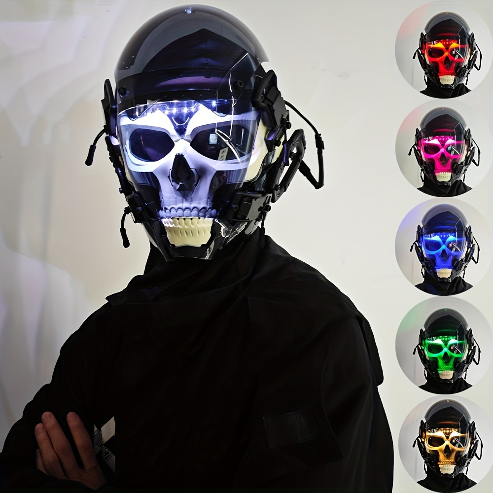 Nuova Maschera Mecha Cyberpunk Nera E Bianca Lenti Nere, Colori