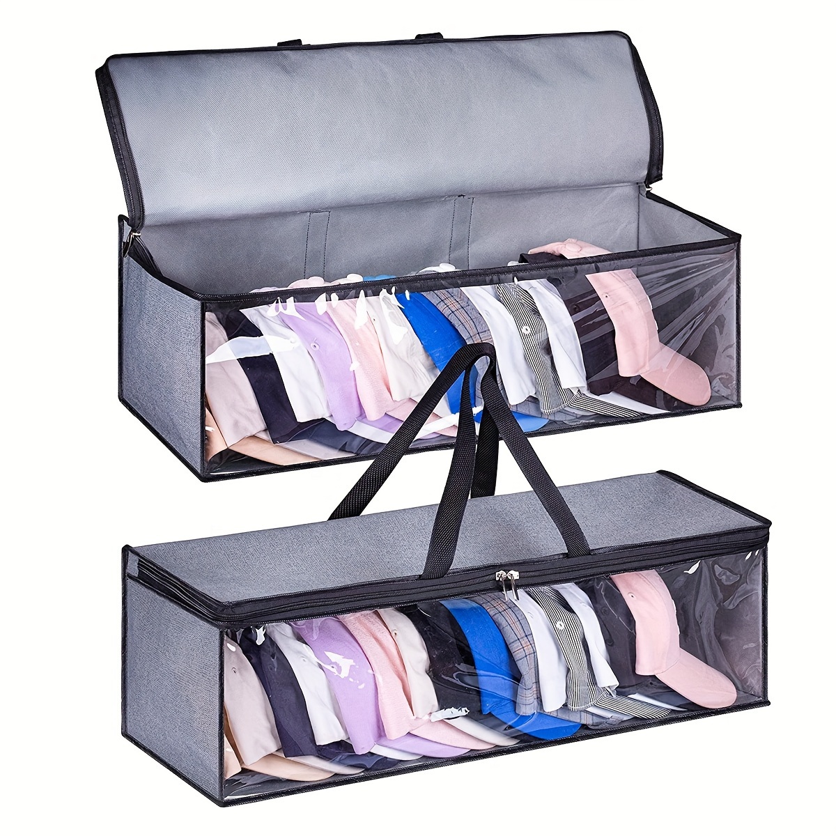 Transparent Zippered Storage Bags Foldable Plastic Storage - Temu