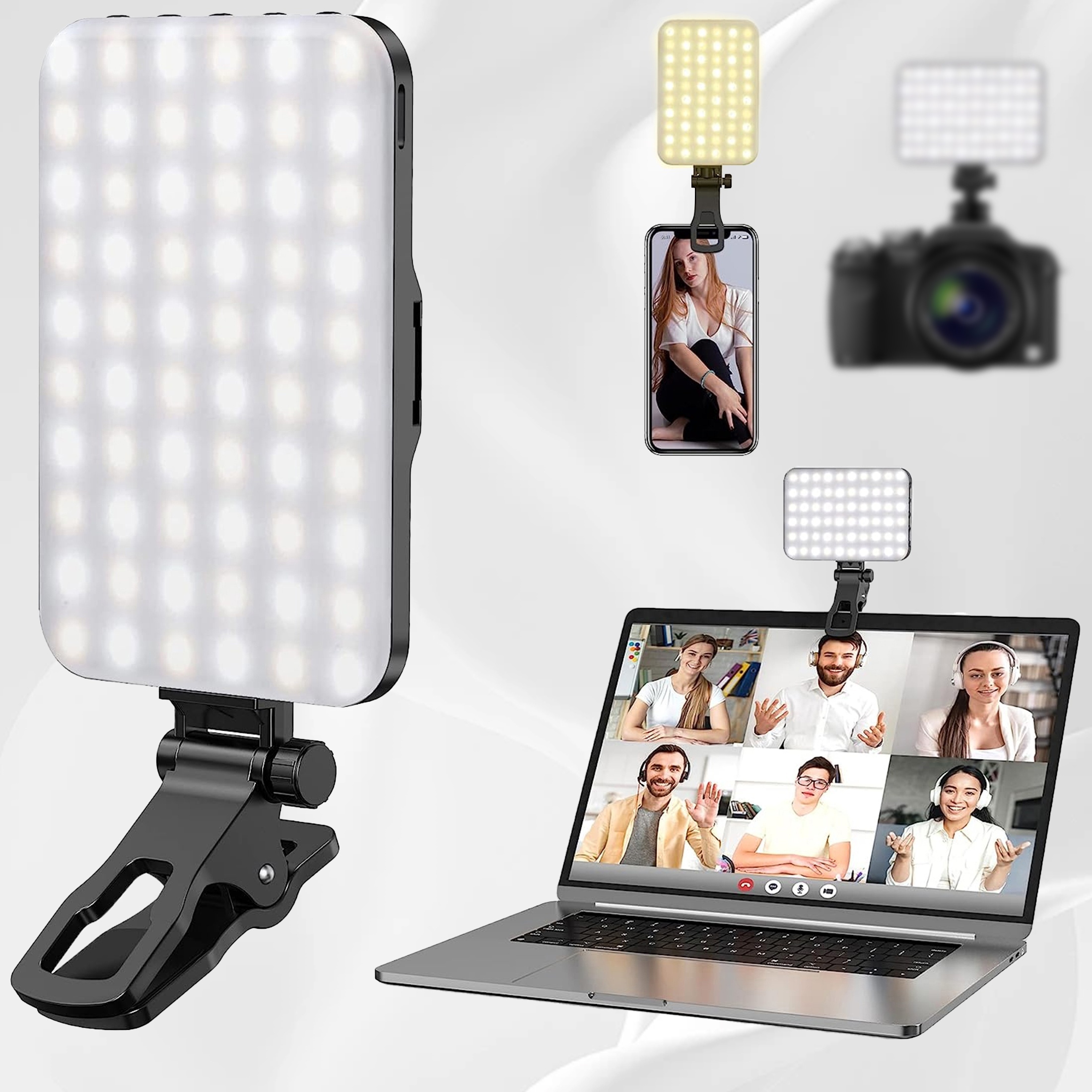 Luz De Video De Relleno Con Clip Recargable De 60 Luces LED Para Selfies  Con Clip