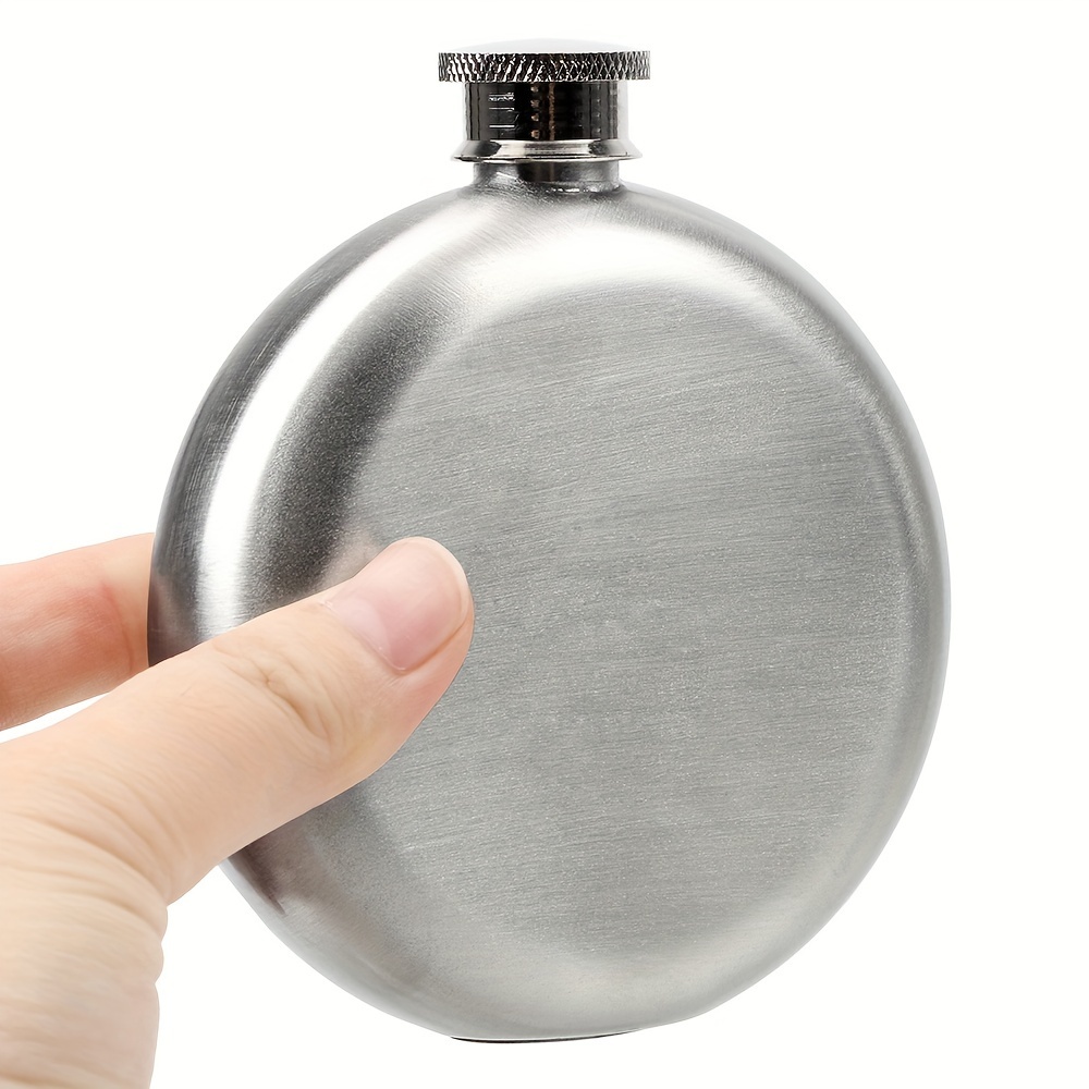 Stainless Steel Flask Round Portable Flask Fashionable Wine - Temu