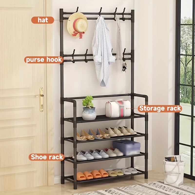 Entrance Coat Rack Foyer Shoe Rack Free Standing Coat Rack - Temu