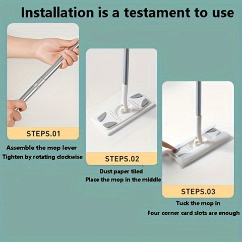 popular   1 set stainless steel wet and dry mop with disposable pads foldable long handle threaded flat mop for household cleaning on floors glass tiles hardwood ideal for living room bedroom bathroom toilet details 6