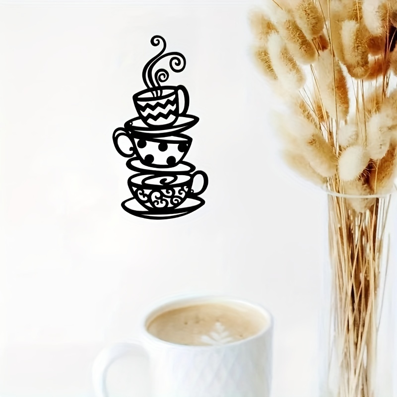 Metal Coffee Cup Silhouette Wall Decor Modern Hanging Wall - Temu