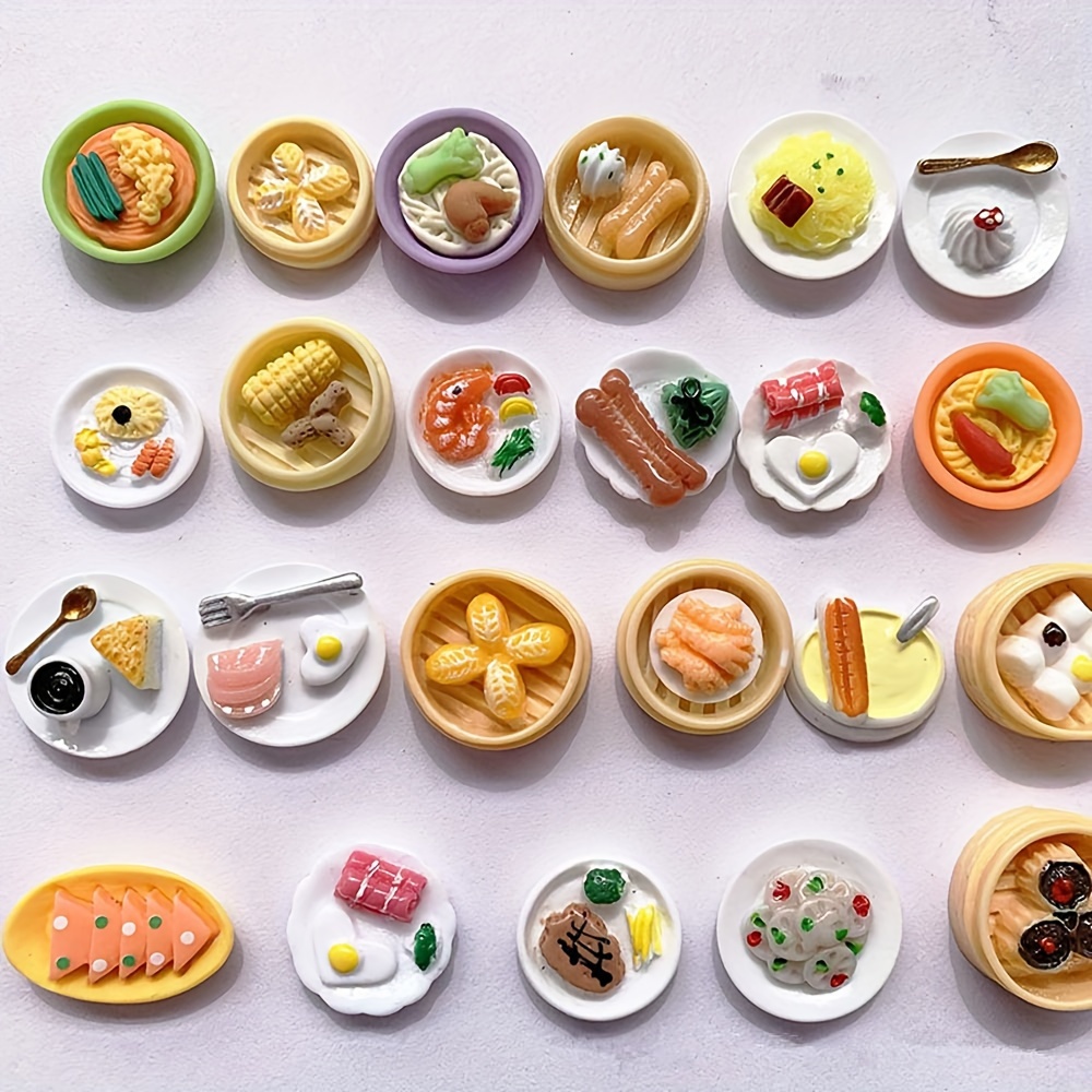 Mini Food Miniature Doll House Accessories Small Resin Doll Food Dollhouse  Food Set For Pretend Play Kitchen Food Toys For Adults Teenagers Mini Food