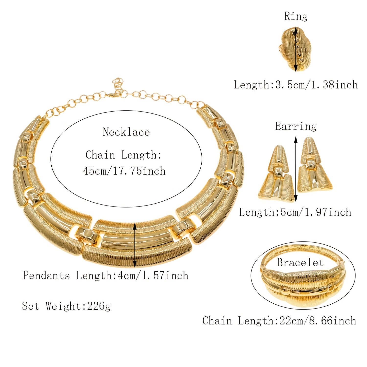 Brazilian Gold Color Jewelry Set Women Fashion Jewelry Trendy 18K