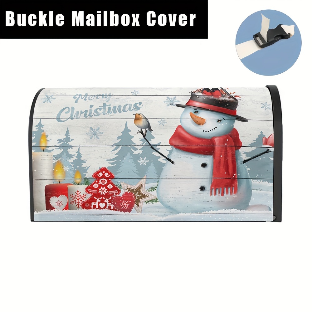 Winter Welcome Pine Tree Fabric Welcome Mailbox Cover Magnetic