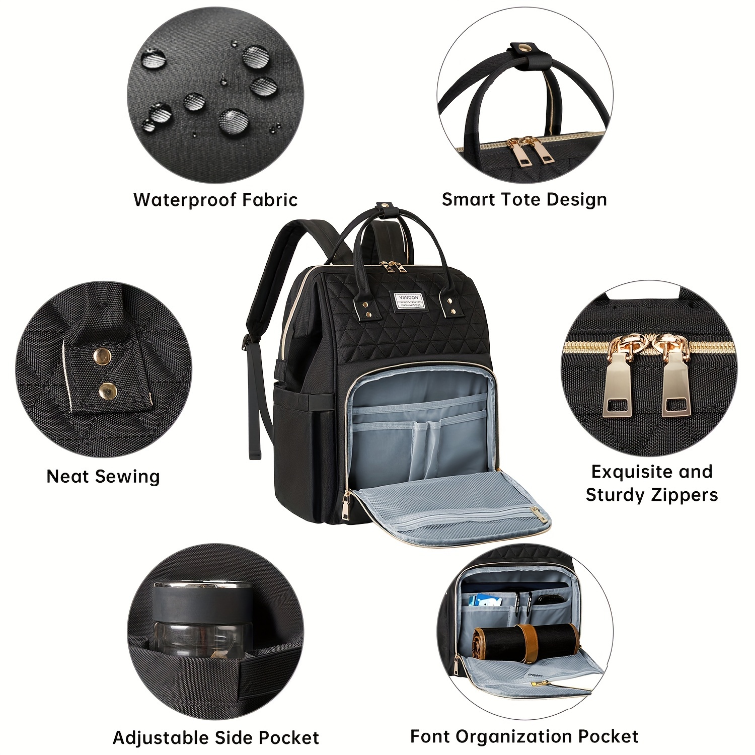 Mochila para laptop Bolsa de trabajo para mujer: mochilas escolares de 15.6  pulgadas, bolsas para profesores, bolsa de viaje para computadora de