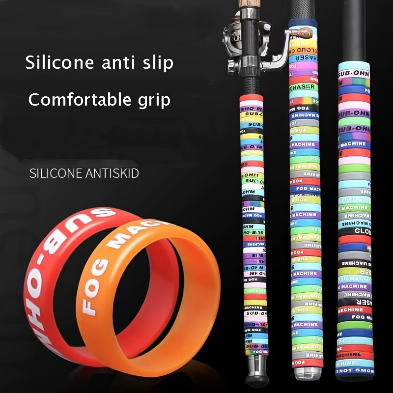 Silicone Colorful Ring Fishing Rod Handle Decor Non slip - Temu
