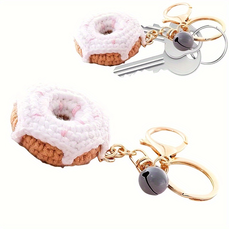 12 pièces à la mode porte-clés beignet en forme de porte-clés Chic sac à