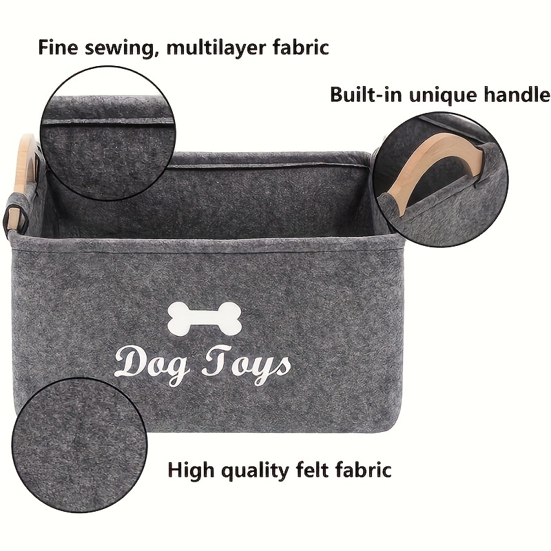 Dog Toy Storage Container High-quality Felt Pet Toy Organizer