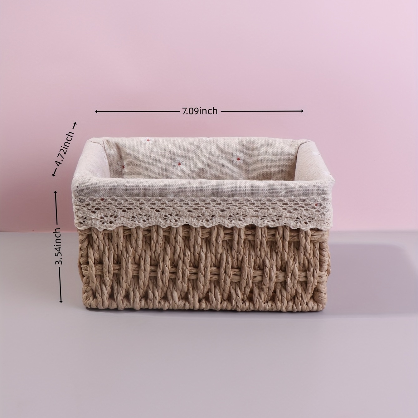 Rectangle small wicker baskets for sundries 3pcs storage bins.