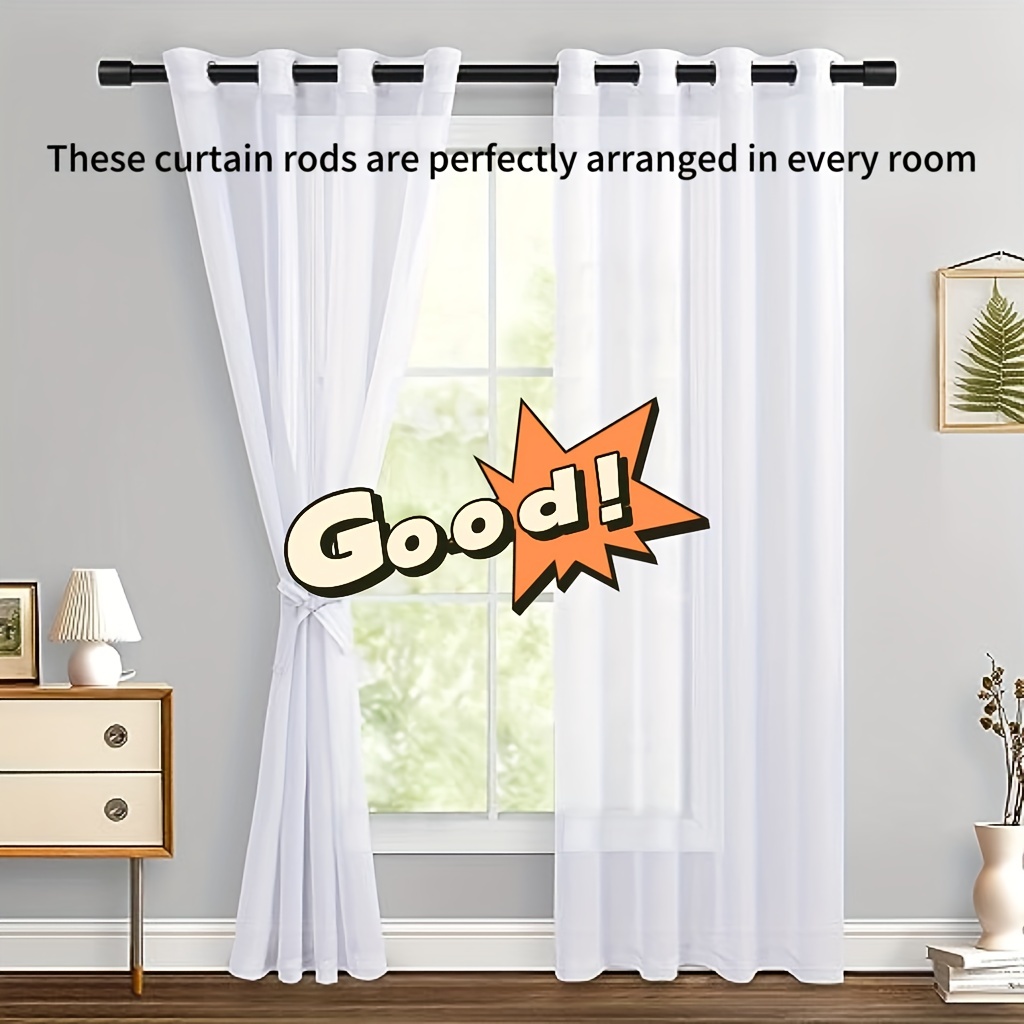 Barras de tratamiento de ventanas – Barra de cortina blanca resistente para  ventanas de 30 a 56 pulgadas – Barras de cortinas ajustables para