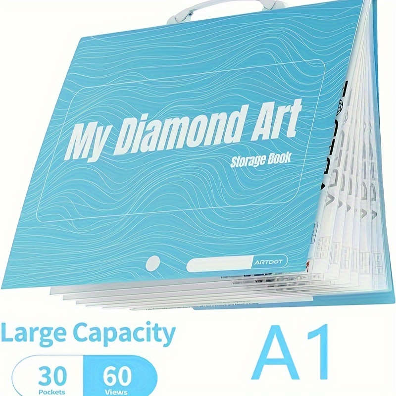1pc A1 Diamond Art Folder Storage Book For Diamond Painting With 30 Pockets  Protective Cover For 60 Diamond Painting Photos, Diamond Art Storage Book  For Diamond Painting Presentation Folder