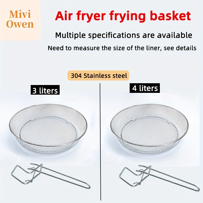 Air Fryer Steamer Basket 304 Stainless Steel Mesh Basket for Air Fryer  Accessory 8 inch Basket with Handle - AliExpress