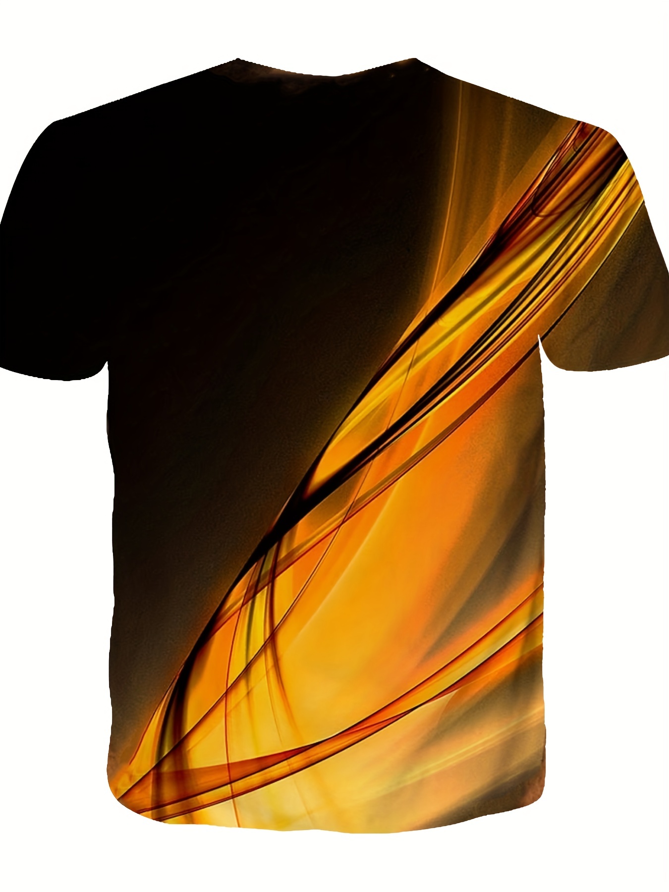 Yellow And Orange Polyester Fire Sublimation T-Shirt
