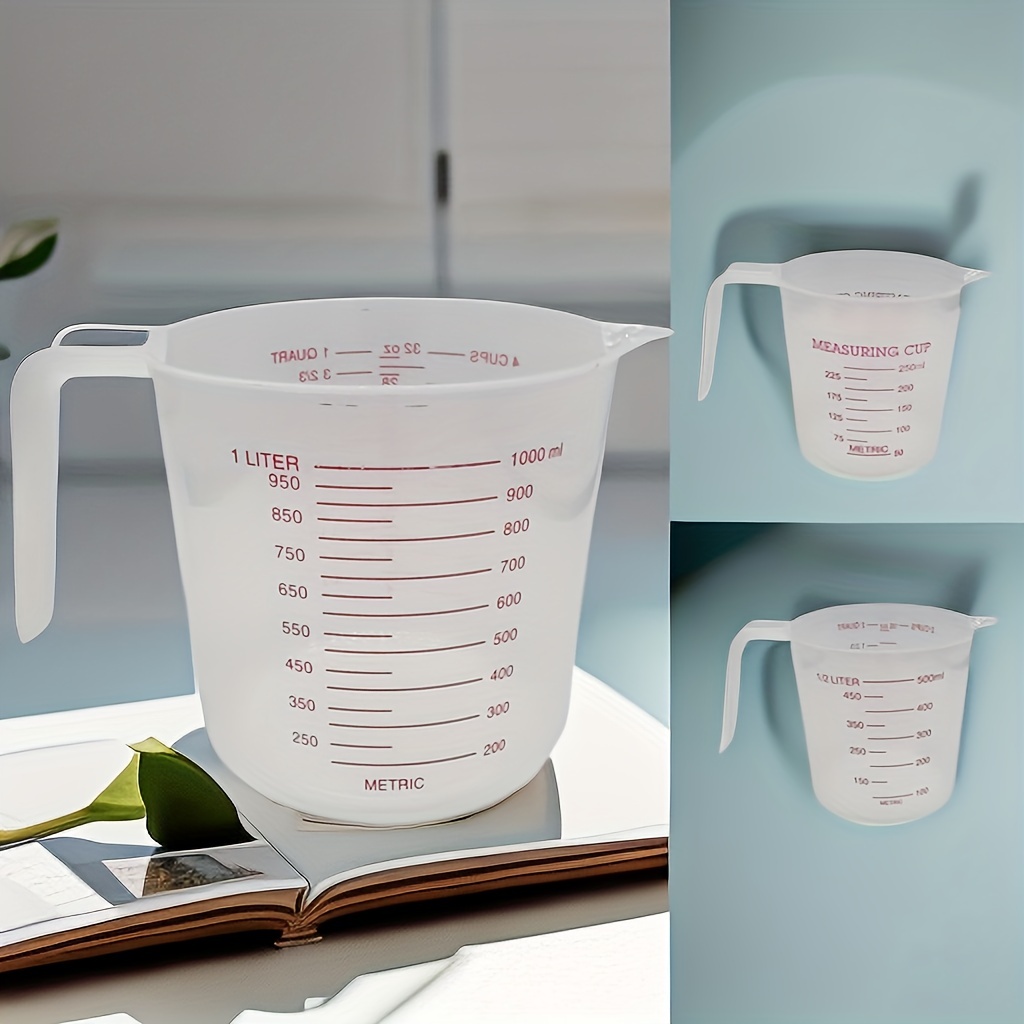 1pc 500ml Clear Measuring Cup, Simple Glass Liquid Measuring Cup For  Kitchen, Baking