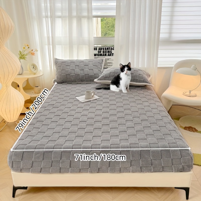 Solid Color Embossed Waterproof Thin Mattress Home Non slip - Temu