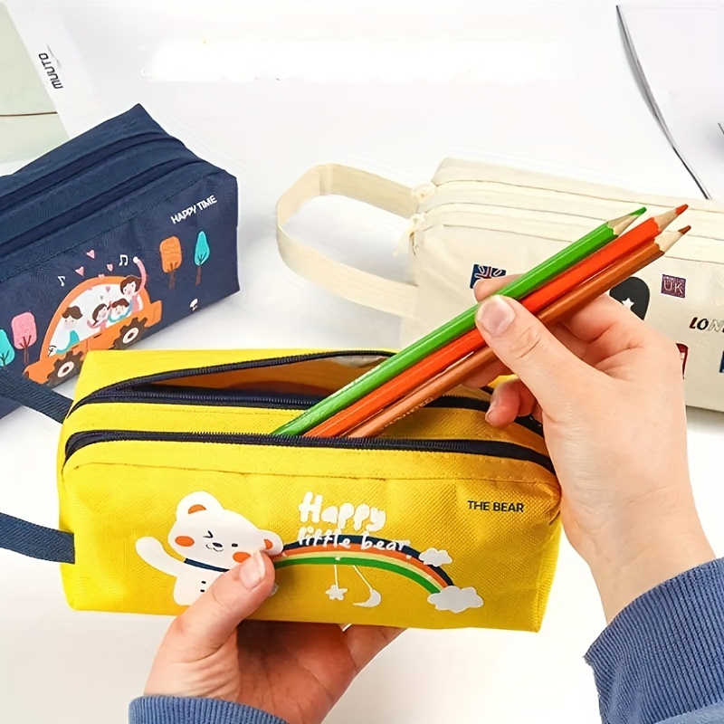 Multifunctional Oxford Cloth Pencil Case, Boys Visually-appealing  Double-layer Large-capacity Stationery Bag, Pencil Case - Temu